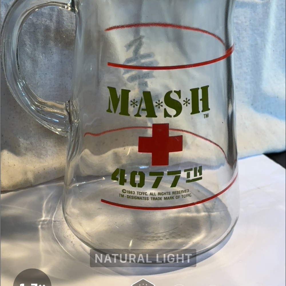 M*A*S*H Glass Pitcher with Red Cross Design